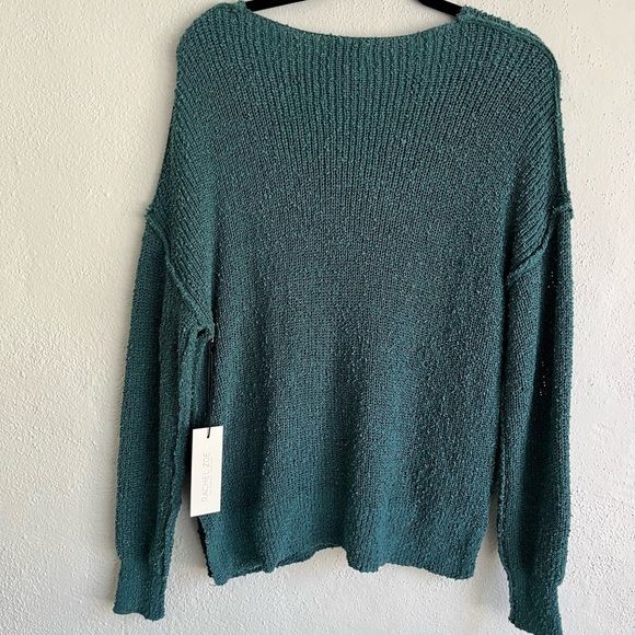 Rachel Zoe Woman Green V-Neck  Oversized Sweater, Size M - Picture 14 of 16